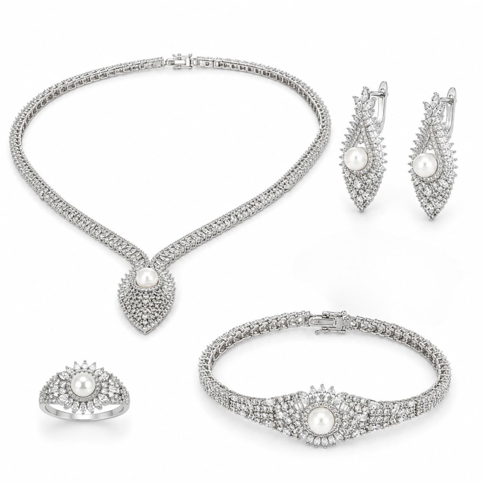 Set Pearl Diamond din Argint 925 • id.27