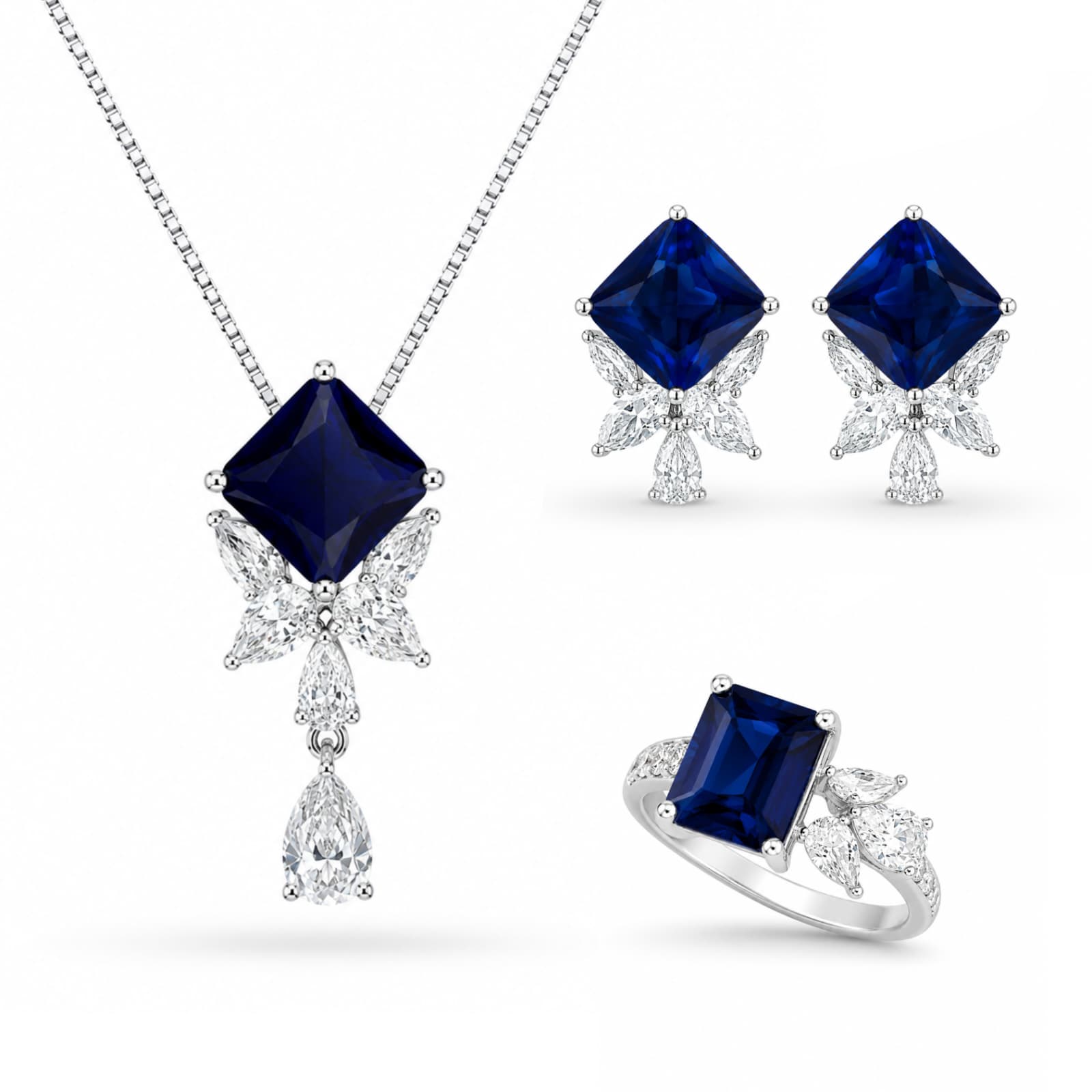 Set Sapphire din Argint 925 • id.32